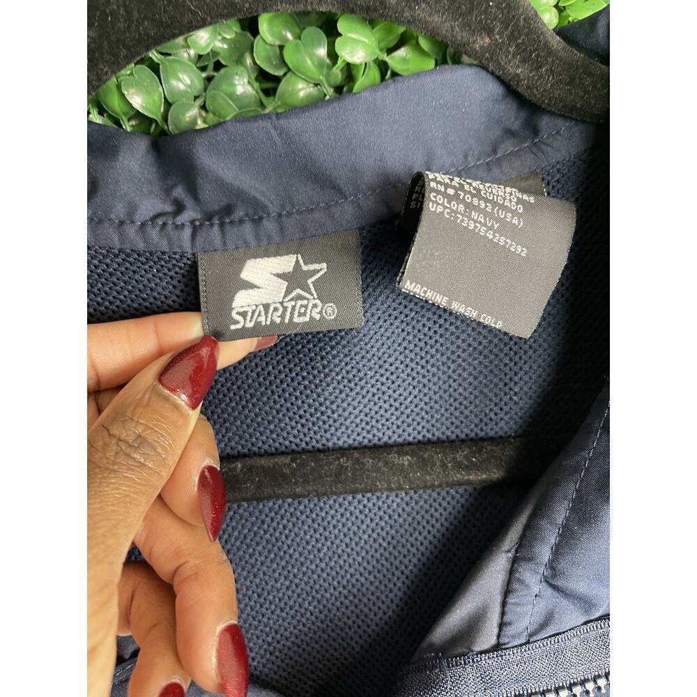 Vintage Starter Windbreaker Jacket Blue and Green Men Size XL 90s Urban - Picture 10 of 11